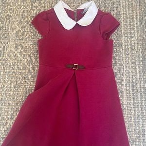 Janie & Jack girls cranberry red dress size 5